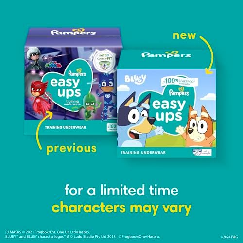 Pampers Training Pants - Easy Ups Boys & Girls Bluey - Size 2T-3T, 140 Count, Children's Potty Underwear (Packaging May Vary)