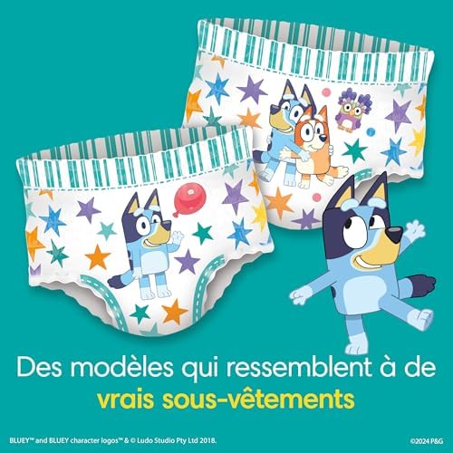 Pampers Training Pants - Easy Ups Boys & Girls Bluey - Size 2T-3T, 140 Count, Children's Potty Underwear (Packaging May Vary)