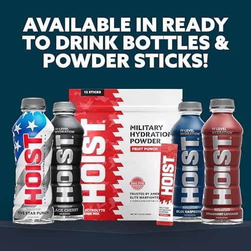 HOIST Electrolyte Drink Mix Powder Sticks – Rapid Rehydration, Military Hydration Formula – Peach Mango (12 Single-Serve Packs)