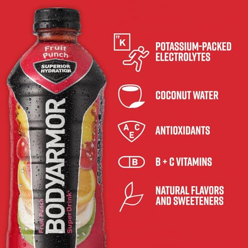 BODYARMOR Sports Drink Sports Beverage, Blue Raspberry, Natural Flavors With Vitamins, Potassium-Packed Electrolytes, No Preservatives, Perfect For Athletes, 12 ounce (Pack of 8)