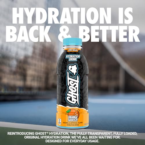GHOST Hydration Drink, Welch’s Grape - RTD Sports Drink with Electrolytes, Natural Vitamins & Minerals - All Day Lifestyle Hydration Beverage - Zero Caffeine & Zero Sugars - 16.9 Fl Oz, 12 Pack
