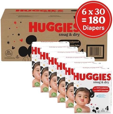 Huggies Size 1 Diapers, Snug & Dry Newborn Diapers, Size 1 (8-14 lbs), 128 Count, Packaging May Vary