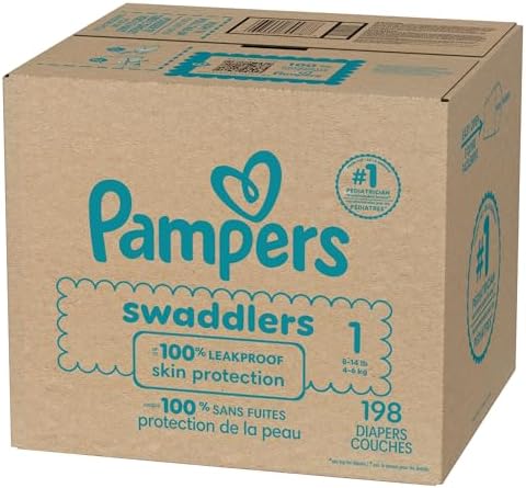 Pampers Baby Diapers - Swaddlers - Size 0, 84 Count, Ultra Absorbent Disposable Newborn Diaper