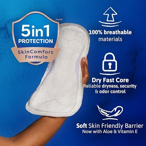 TENA Sensitive Care Incontinence Pads, Bladder Control, Postpartum for Women, Overnight Absorbency, Extra Coverage, 90 Count