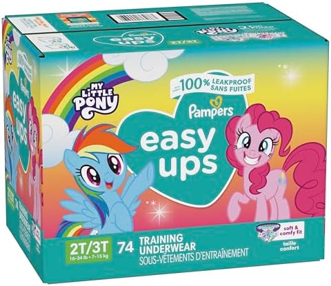 Pampers Training Pants - Easy Ups Girls & Boys - Size 4T-5T, 56 Count, My Little Pony Potty Underwear (Packaging May Vary)