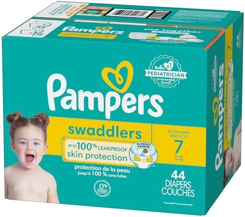 Pampers Baby Diapers - Swaddlers - Size 0, 84 Count, Ultra Absorbent Disposable Newborn Diaper