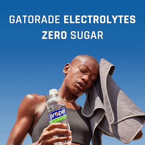 Propel Electrolyte Enhanced Water Sports Drink, Grape Flavored Water, Zero Calorie & Zero Sugar Hydration with Electrolytes and Vitamins C & E, 16.9 fl oz Bottles (12 Pack)