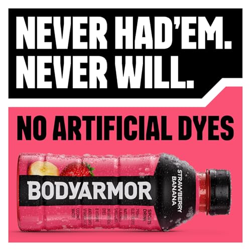 BODYARMOR Sports Drink Sports Beverage, Blue Raspberry, Natural Flavors With Vitamins, Potassium-Packed Electrolytes, No Preservatives, Perfect For Athletes, 12 ounce (Pack of 8)