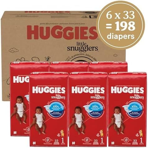Huggies Size Newborn Diapers, Little Snugglers Baby Diapers, Size Newborn (up to 10 lbs), 31 Count, Packaging May Vary