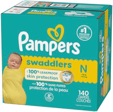 Pampers Baby Diapers - Swaddlers - Size 0, 84 Count, Ultra Absorbent Disposable Newborn Diaper