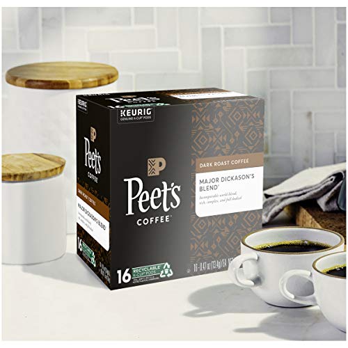 Peet's Coffee, Dark Roast Single Serve Coffee Pods - Major Dickason's Blend 75 Count (1 Box of 75 Pods)