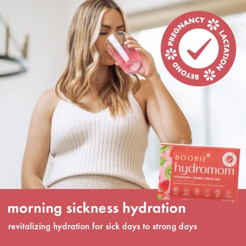 Boobie Hydromom Superfood Electrolyte Drink Mix, Blue Raspberry Lemonade | Refreshing Energy & Hydration Boost for Mamas | On-The-Go & Travel Essentials for Pregnancy, Lactation, & Beyond, 15 Packets