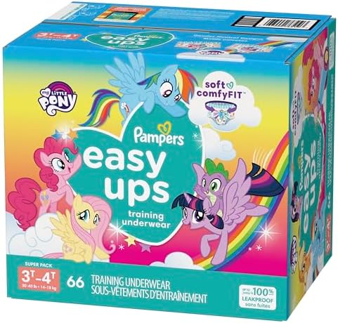 Pampers Training Pants - Easy Ups Girls & Boys - Size 4T-5T, 56 Count, My Little Pony Potty Underwear (Packaging May Vary)
