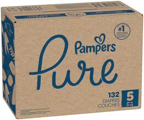 Pampers Pure Protection Baby Diapers, Size 1 (8-14 lbs), 82 Count, Up to 100% Leakproof, Premium Plant-based Skin Protection, Hypoallergenic Soft Diapers