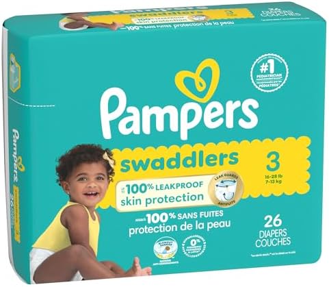Pampers Baby Diapers - Swaddlers - Size 0, 84 Count, Ultra Absorbent Disposable Newborn Diaper