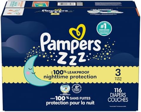 Pampers ZZZ Overnight Diapers, Size 4 (22-37 lbs), 58 Count, Nighttime Protection Disposable Baby Diaper, Night Time Leak and Skin Protection
