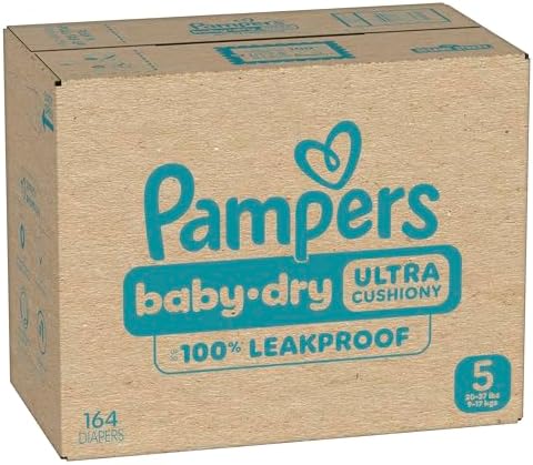 Pampers Diapers - Baby Dry - Size 1, 44 Count, Absorbent Disposable Infant Diaper (Packaging May Vary)