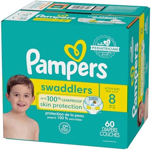 Pampers Baby Diapers - Swaddlers - Size 0, 84 Count, Ultra Absorbent Disposable Newborn Diaper