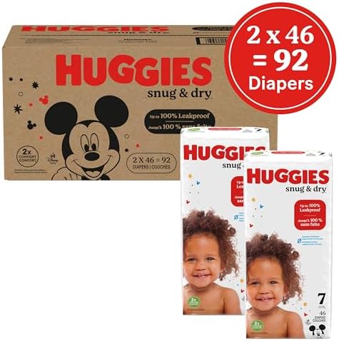 Huggies Size 1 Diapers, Snug & Dry Newborn Diapers, Size 1 (8-14 lbs), 128 Count, Packaging May Vary