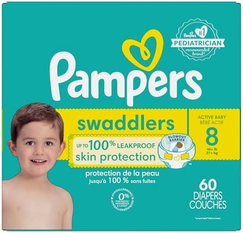Pampers Baby Diapers - Swaddlers - Size 0, 84 Count, Ultra Absorbent Disposable Newborn Diaper