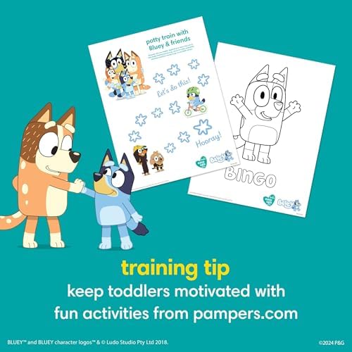 Pampers Training Pants - Easy Ups Boys & Girls Bluey - Size 2T-3T, 140 Count, Children's Potty Underwear (Packaging May Vary)
