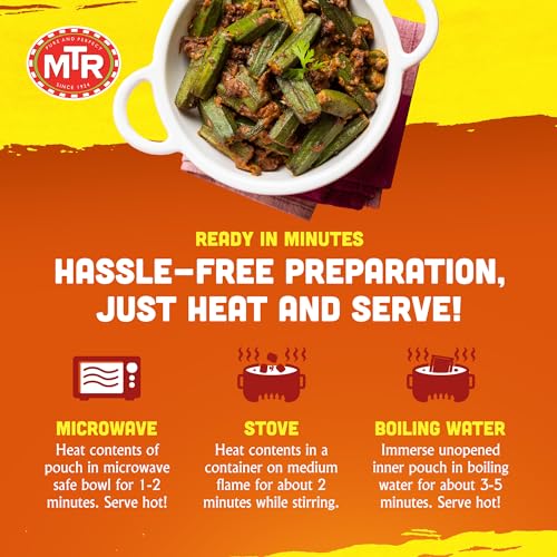 MTR - Shahi Paneer - Mild Tomato Gravy with Cottage Cheese - Authentic Indian Flavors - Flavorful, Easy, Ready-to-Eat Meal - Experience the Richness of Paneer in a Hearty Tomato Curry (Pack of 6)