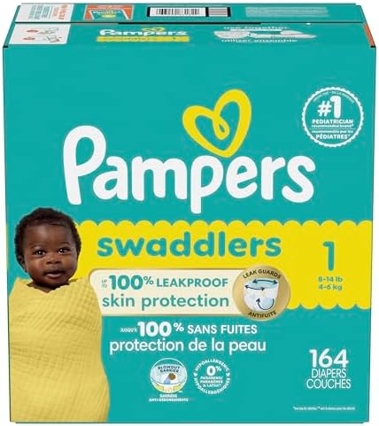 Pampers Baby Diapers - Swaddlers - Size 0, 84 Count, Ultra Absorbent Disposable Newborn Diaper