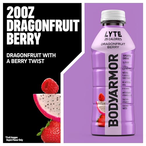BODYARMOR Sports Drink Sports Beverage, Blue Raspberry, Natural Flavors With Vitamins, Potassium-Packed Electrolytes, No Preservatives, Perfect For Athletes, 12 ounce (Pack of 8)