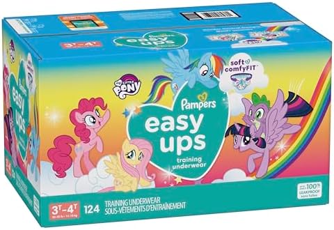 Pampers Training Pants - Easy Ups Girls & Boys - Size 4T-5T, 56 Count, My Little Pony Potty Underwear (Packaging May Vary)