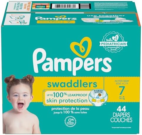 Pampers Baby Diapers - Swaddlers - Size 0, 84 Count, Ultra Absorbent Disposable Newborn Diaper