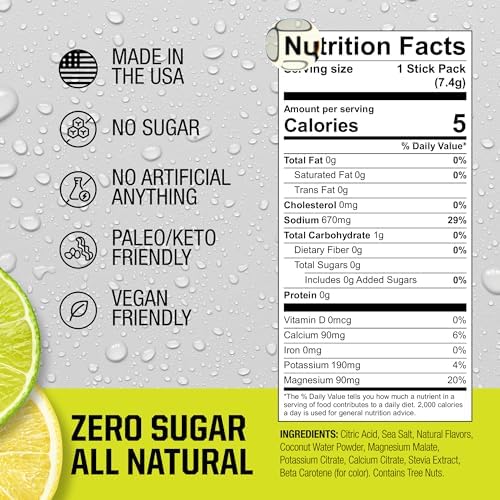 Fire Science Fire Salt Hydration Sticks, Electrolytes & Coconut Water, Hydration Drink Mix with Magnesium, Potassium & Sodium, Zero Sugar, Single Serve On The Go Packs, Variety Pack Flavors, 32 Count