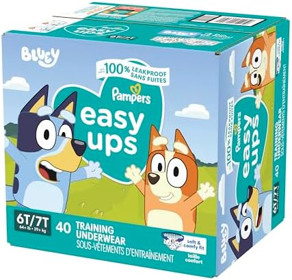 Pampers Training Pants - Easy Ups Boys & Girls Bluey - Size 2T-3T, 140 Count, Children's Potty Underwear (Packaging May Vary)