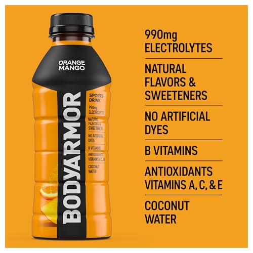 BODYARMOR Sports Drink Sports Beverage, Blue Raspberry, Natural Flavors With Vitamins, Potassium-Packed Electrolytes, No Preservatives, Perfect For Athletes, 12 ounce (Pack of 8)
