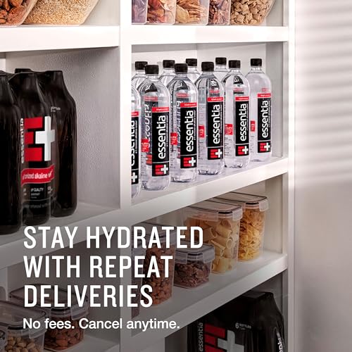 Essentia Water LLC, Ionized Alkaline Bottled Water; 99.9% Pure, Infused with Electrolytes, 9.5 pH or Higher with a Clean, Smooth Taste, 23.67 Fl Oz (Pack of 24)