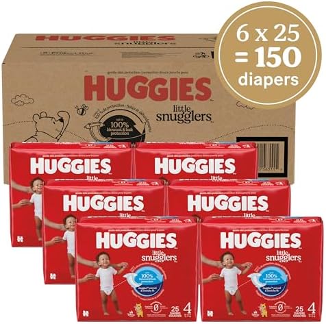 Huggies Size Newborn Diapers, Little Snugglers Baby Diapers, Size Newborn (up to 10 lbs), 31 Count, Packaging May Vary