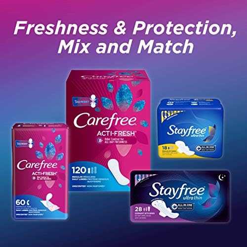 Stayfree Maxi Pads for Women, Super - 66 Count