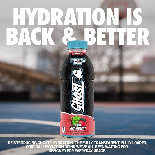 GHOST Hydration Drink, Welch’s Grape - RTD Sports Drink with Electrolytes, Natural Vitamins & Minerals - All Day Lifestyle Hydration Beverage - Zero Caffeine & Zero Sugars - 16.9 Fl Oz, 12 Pack