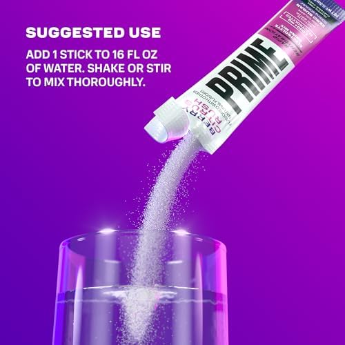 Prime Rapid Rehydration Electrolyte Powder Sticks, Berry Citrus Rush, Sugar Free Hydration Drink Mix with Sodium, Potassium & B Vitamins, Caffeine Free, 16 Count
