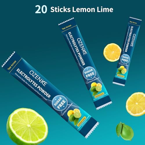 Electrolytes Powder Packets, Hydration Packets, Electrolytes Powder No Sugar, Portable Electrolyte Drink Mix for Rapid Hydration, Sugar Free & Low Sodium | 0 Calorie | 7 Flavors | 20 Sticks