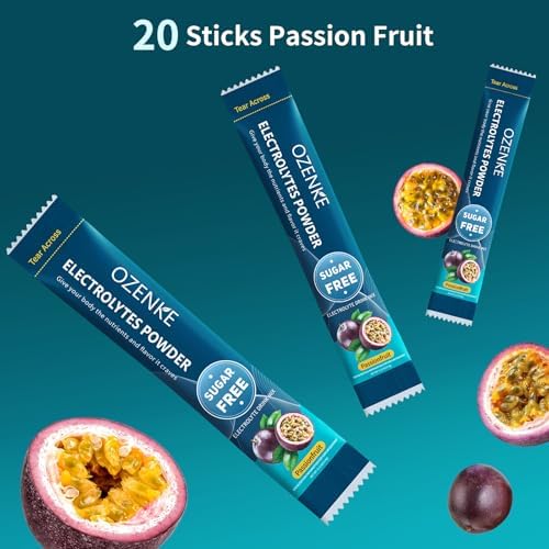 Electrolytes Powder Packets, Hydration Packets, Electrolytes Powder No Sugar, Portable Electrolyte Drink Mix for Rapid Hydration, Sugar Free & Low Sodium | 0 Calorie | 7 Flavors | 20 Sticks