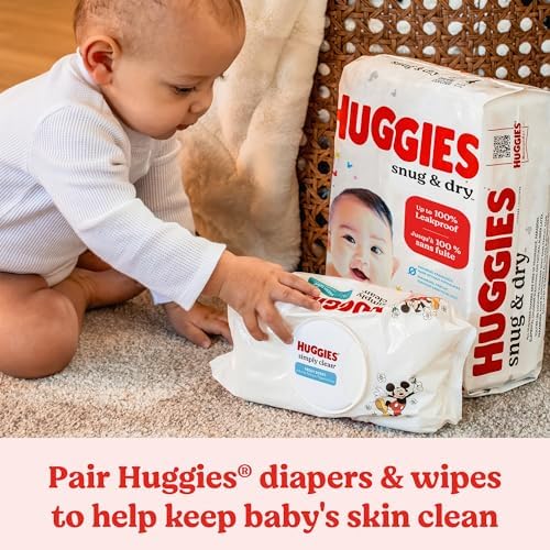 Huggies Size 1 Diapers, Snug & Dry Newborn Diapers, Size 1 (8-14 lbs), 128 Count, Packaging May Vary