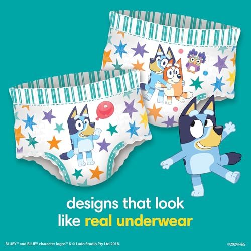 Pampers Training Pants - Easy Ups Boys & Girls Bluey - Size 2T-3T, 140 Count, Children's Potty Underwear (Packaging May Vary)