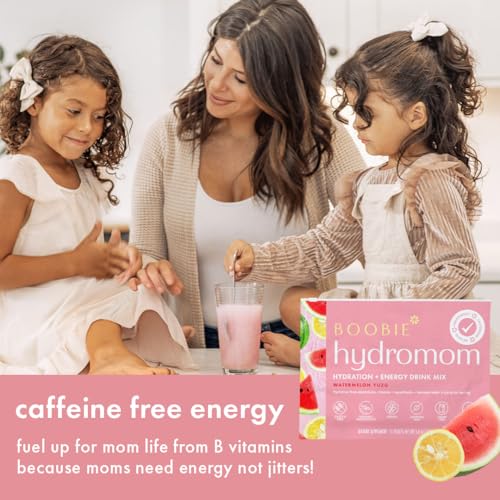Boobie Hydromom Superfood Electrolyte Drink Mix, Blue Raspberry Lemonade | Refreshing Energy & Hydration Boost for Mamas | On-The-Go & Travel Essentials for Pregnancy, Lactation, & Beyond, 15 Packets