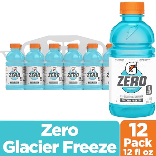 Gatorade Thirst Quencher Zero Sugar Sports Drink, Fruit Punch, 12oz Bottles, 12 Pack, Electrolytes for Rehydration