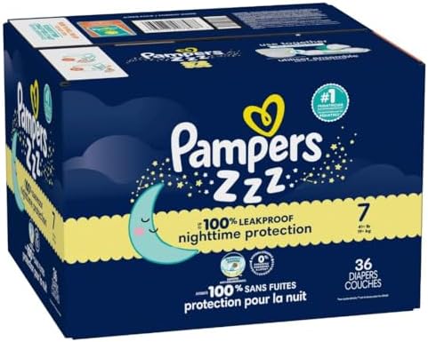 Pampers ZZZ Overnight Diapers, Size 4 (22-37 lbs), 58 Count, Nighttime Protection Disposable Baby Diaper, Night Time Leak and Skin Protection