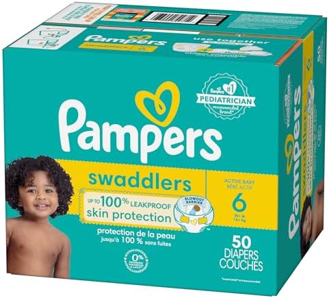 Pampers Baby Diapers - Swaddlers - Size 0, 84 Count, Ultra Absorbent Disposable Newborn Diaper