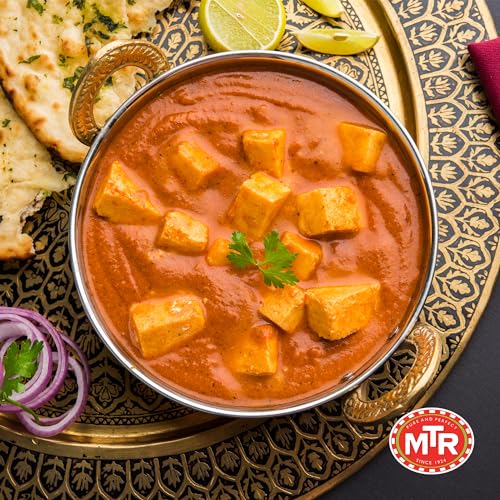 MTR - Shahi Paneer - Mild Tomato Gravy with Cottage Cheese - Authentic Indian Flavors - Flavorful, Easy, Ready-to-Eat Meal - Experience the Richness of Paneer in a Hearty Tomato Curry (Pack of 6)