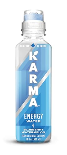 Karma Energy Drink – 12 Pack, Blueberry Watermelon Caffeinated Water with Cognizin® Nootropics, Vitamins &amp; Immune Support, Low Calorie