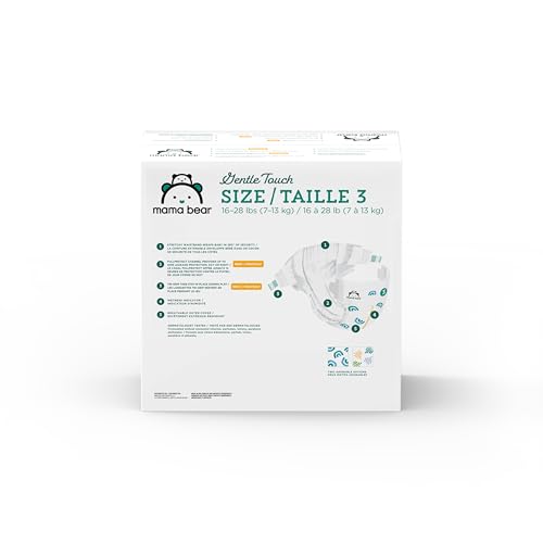 Amazon Brand - Mama Bear Gentle Touch Diapers, Size 1, 200 Count (4 packs of 50)