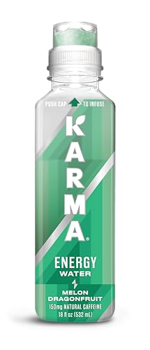 Karma Energy Drink – 12 Pack, Blueberry Watermelon Caffeinated Water with Cognizin® Nootropics, Vitamins &amp; Immune Support, Low Calorie